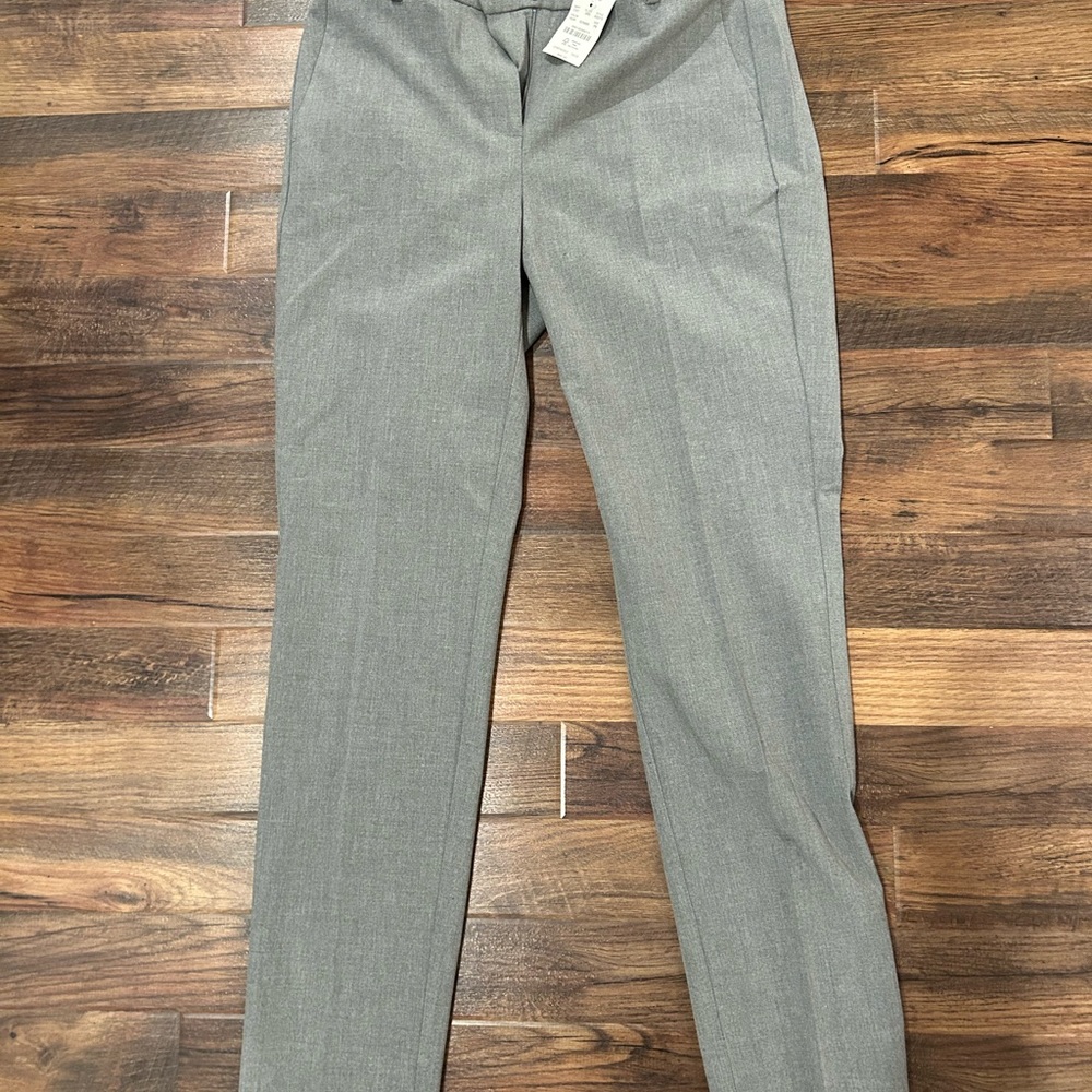 8P grey J. Crew Ruby pants, full length cut
